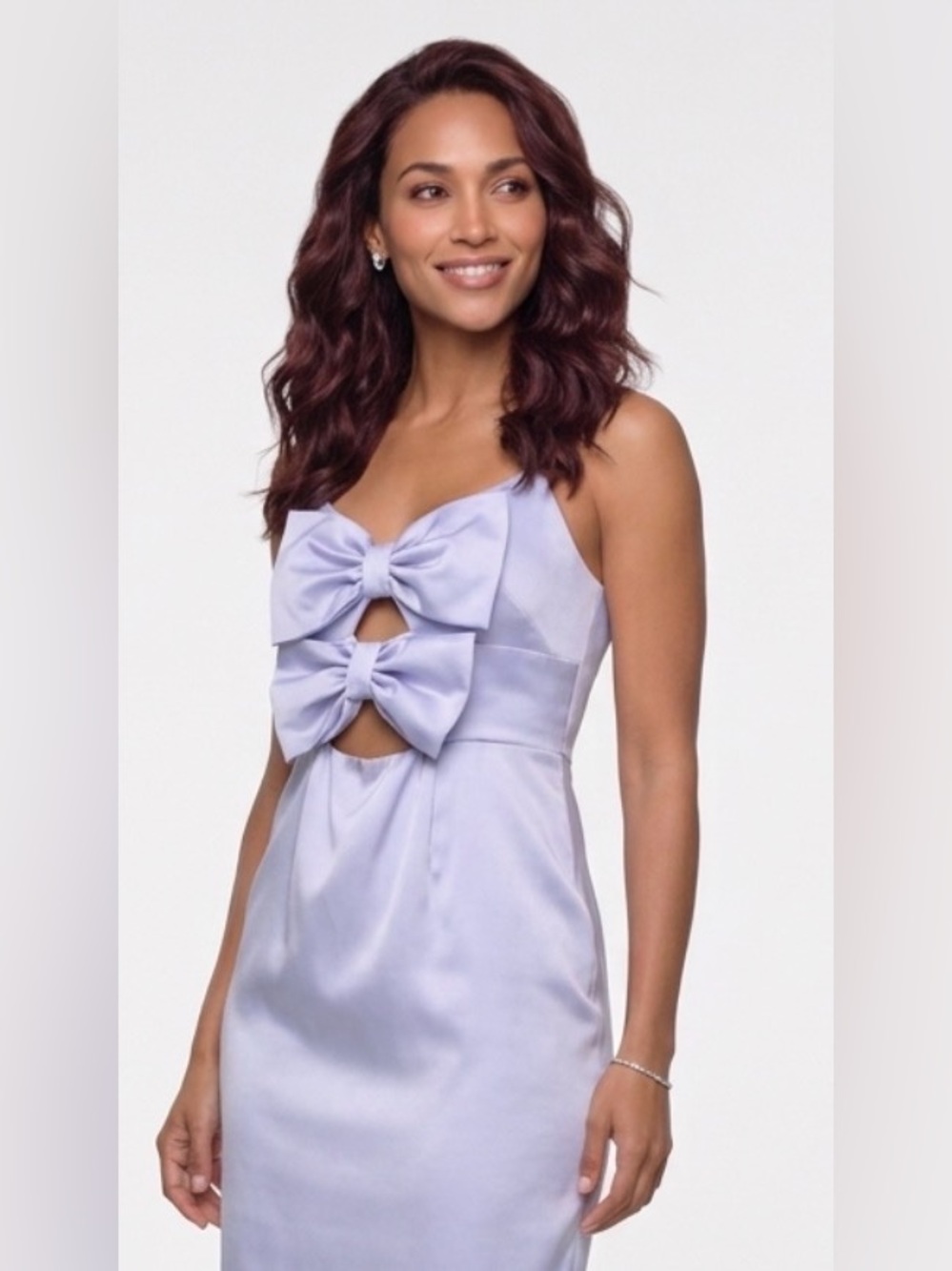 B Darlin Lavender Bow-Front Mini Dress Sz 9/10 nwt